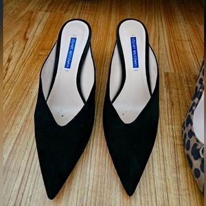 Stuart Weitzman Black Suede Mules 75 mm
